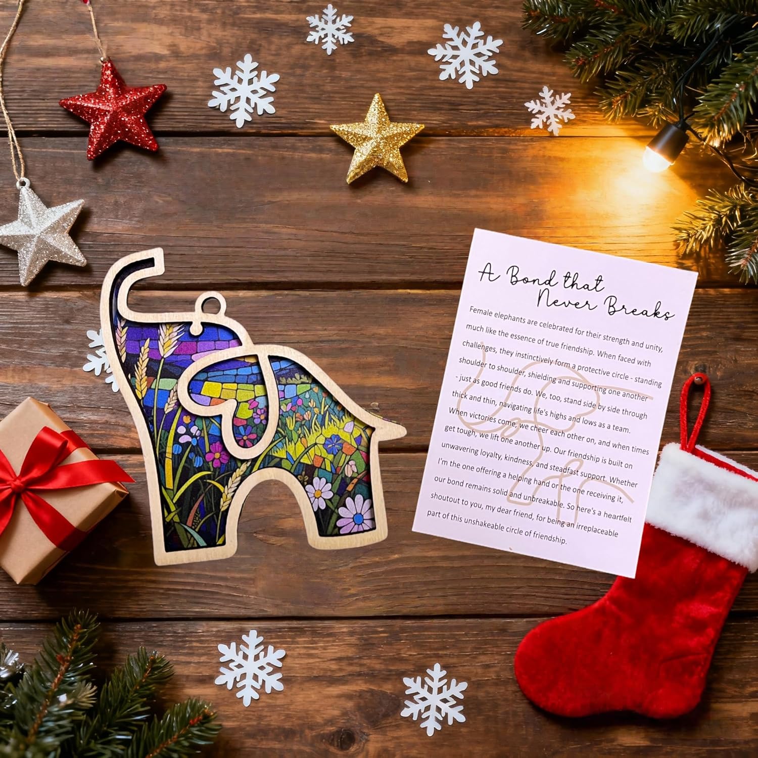 Friendship Elephant Ornament, Sisterhood Elephant Gifts for Women with Story Card, Friendship Gifts for Best Friend, Birthday Gifts for Friends. Easter Basket Essential, Easter Basket Stuffers. - Image 2