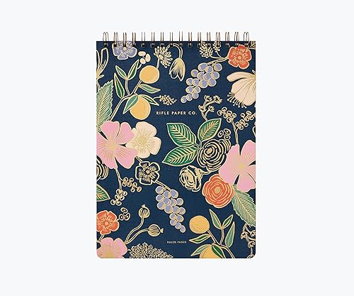 Miniatura 4 de RIFLE PAPER CO. Margaux - Cuaderno grande con espiral superior, 150 páginas a rayas, lámina dorada metálica con encuadernación de doble espiral,
