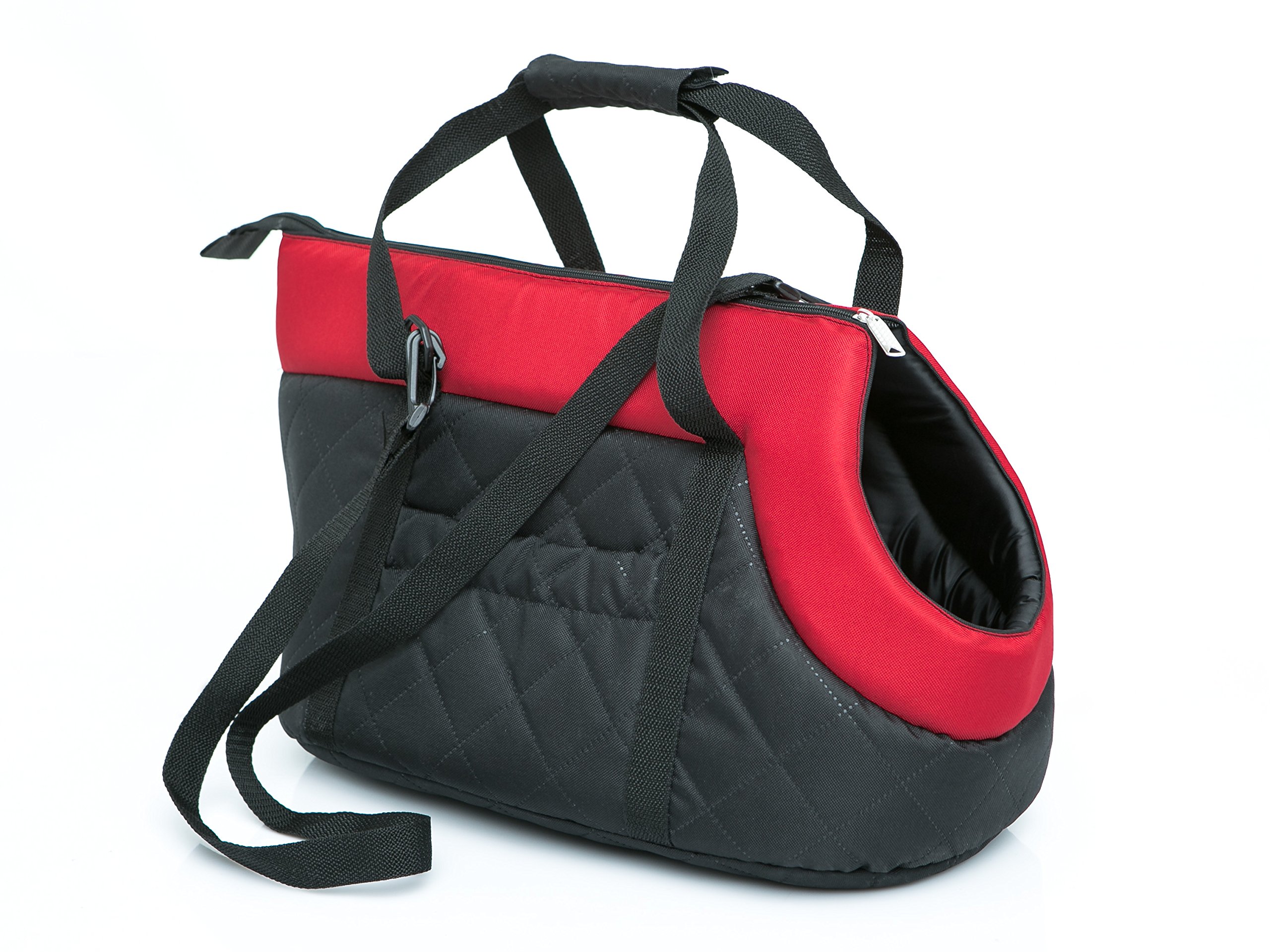 Bolsa de transporte, para perros, gatos, dos maneras de llevar, seguridad de mascotas, saco, saco para perros, R2: 30 x 50 cm, color negro con bufanda