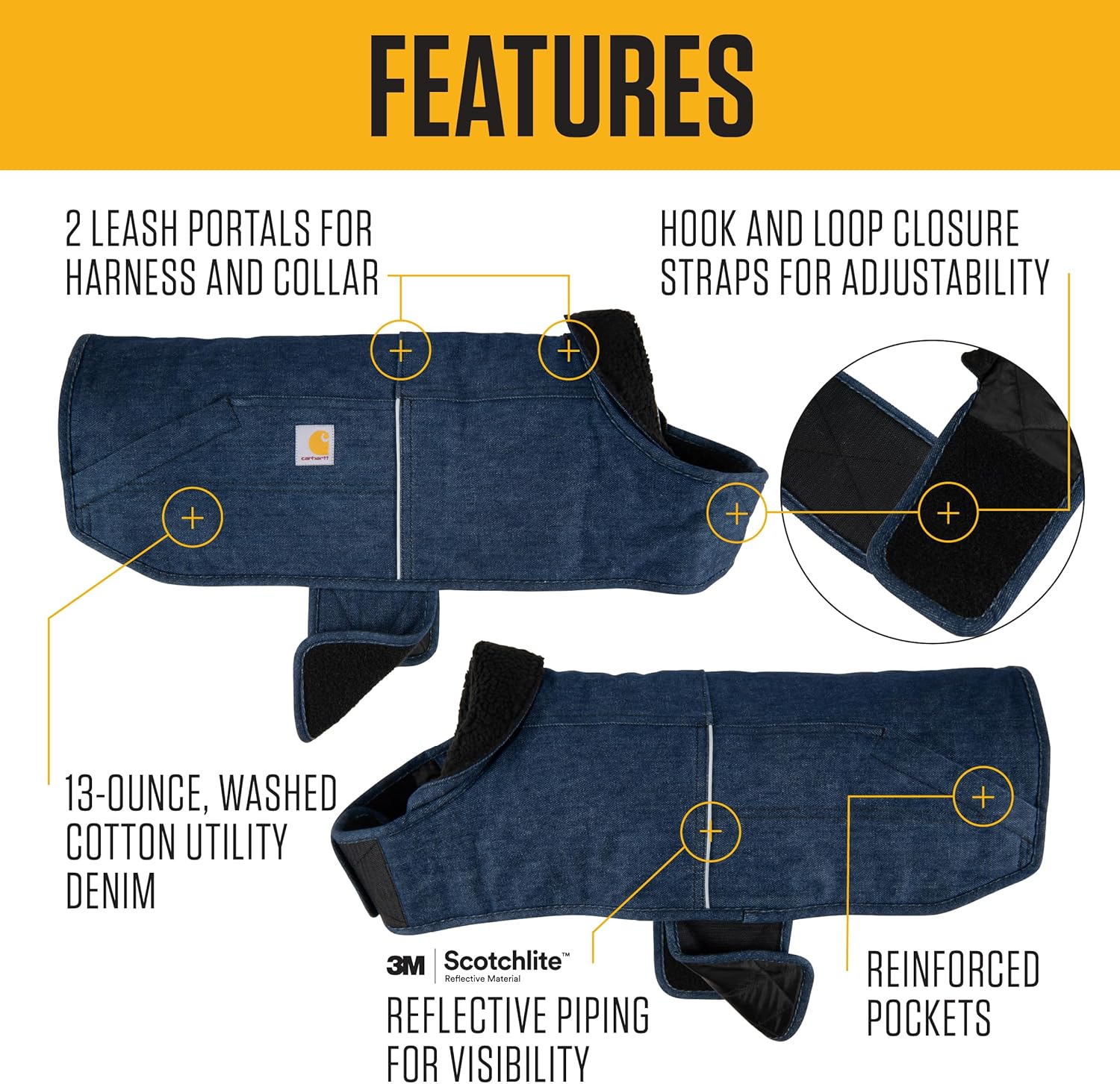 Carhartt Firm Duck Dog Chore Coat, Insulated Weather Resistant Jacket for Cold and Windy Conditions, Denim, Small - Image 2