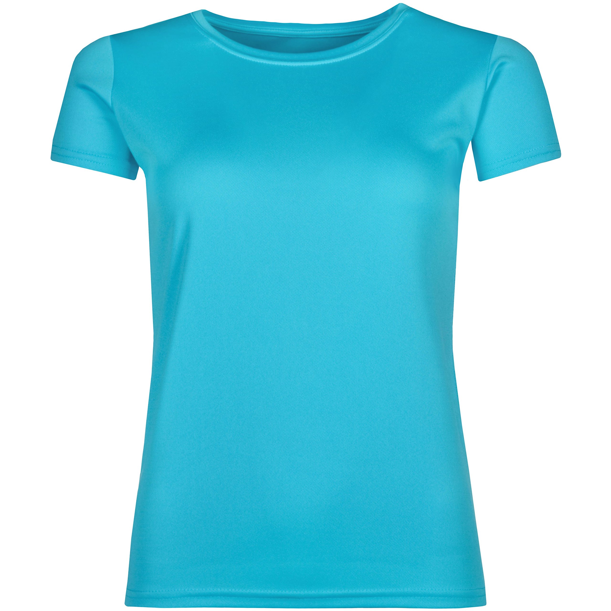 Ladies Breathable Performance Sports T Shirt (M, Sky Blue)