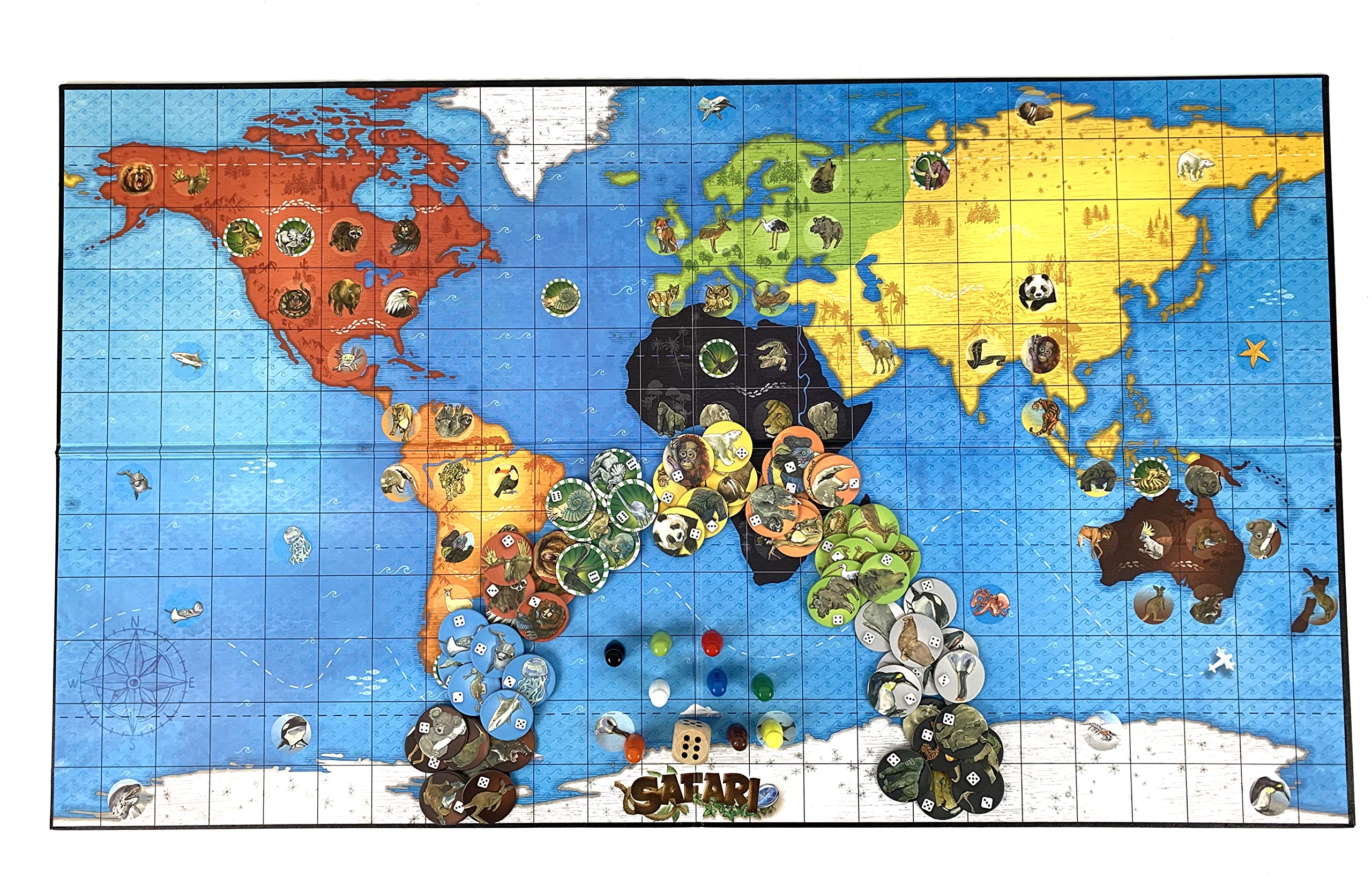 Safari, Le Jeu des Animaux. Jeu de société et de stratégie pour tout savoir sur les Animaux du Monde.
