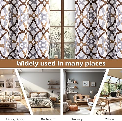 Miniatura 7 de DriftAway Alexander - Cortinas opacas 80% para sala de estar, 250 GSM, patrón a juego con aislamiento térmico, oscurecimiento de la habitación,