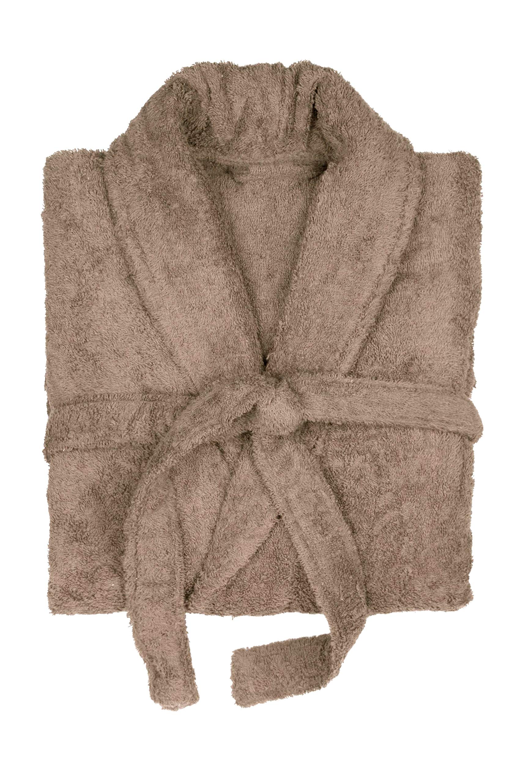 LushhShawl Bathrobe for Women and Men Terry Bathrobe - Spa Hotel Bath Robe -Highly Absorbent, Lightweight with Pockets – Unisex, Beige (S/M)