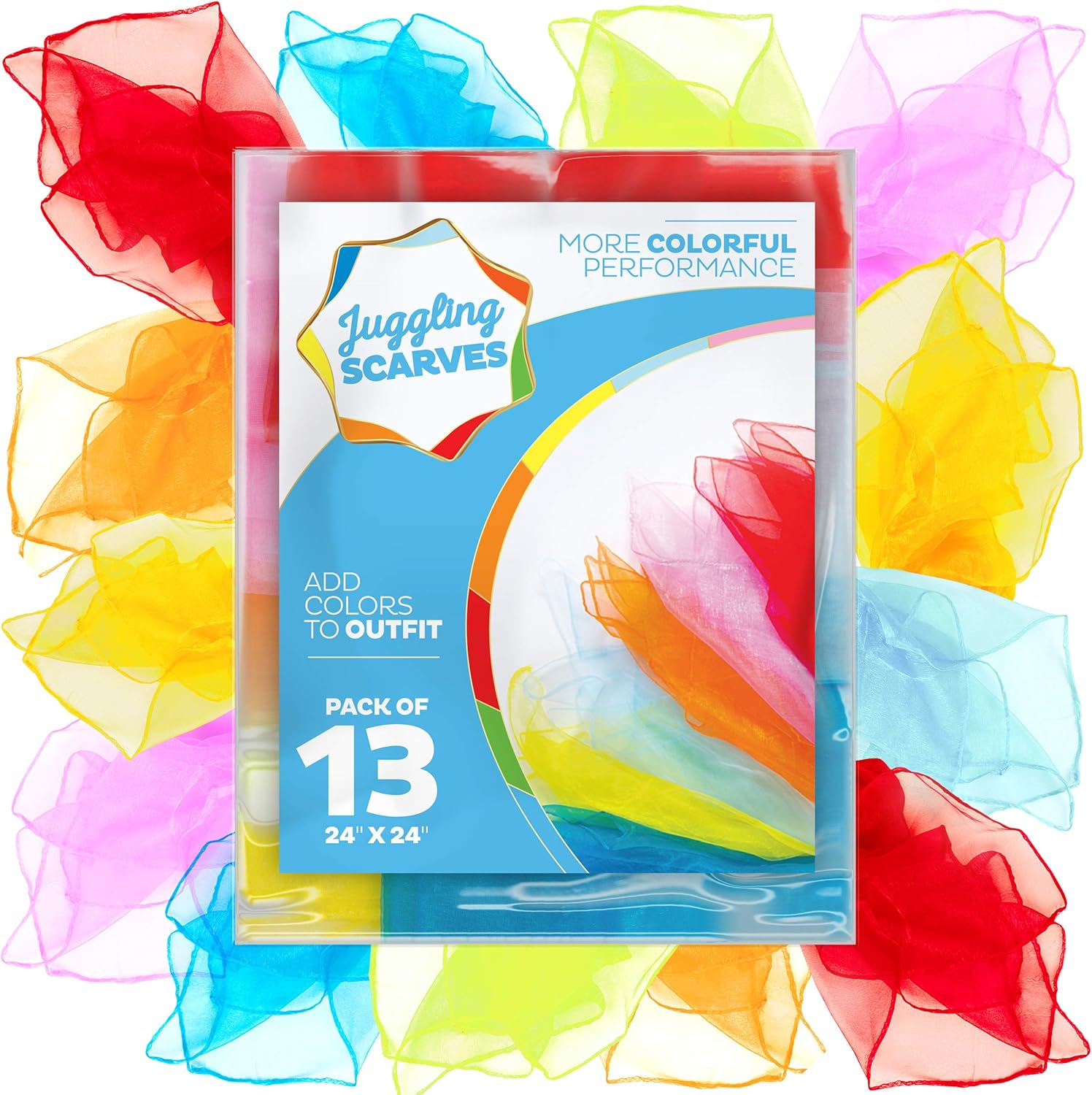 Juggling Scarves (13 Pack), Play Scarves for Kids (7
