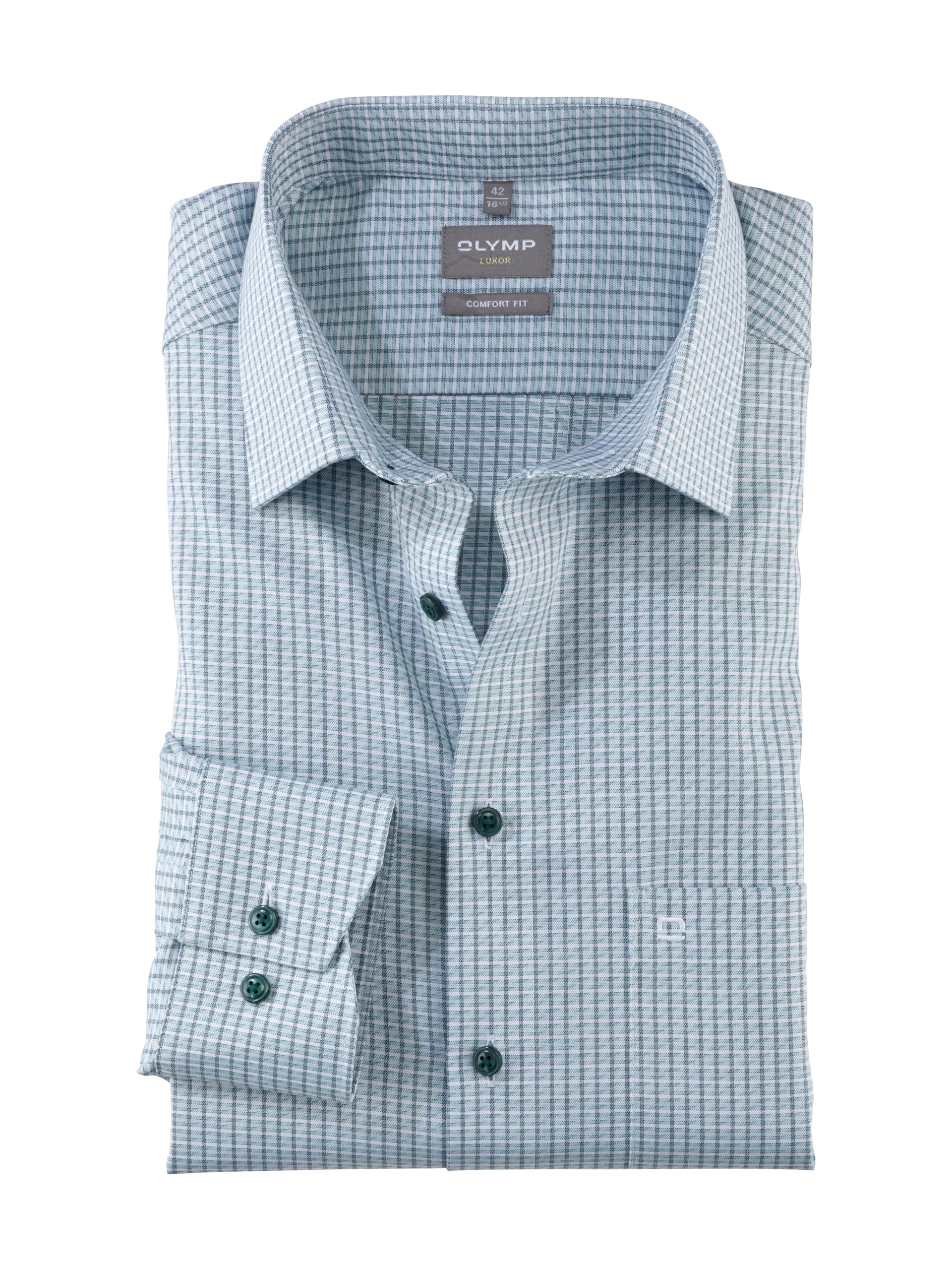 OLYMP Herren Businesshemd Langarm Luxor,Kariert,Comfort fit,New Kent