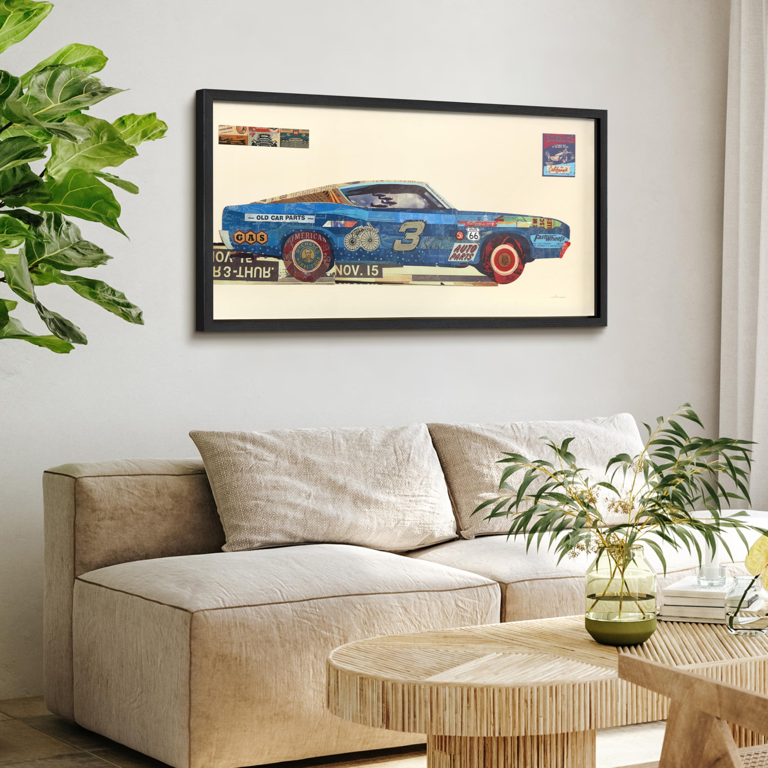 Empire Art Direct Ford Torino Dimensional Collage Handmade by Alex Zeng Framed Graphic Car Wall Art 25