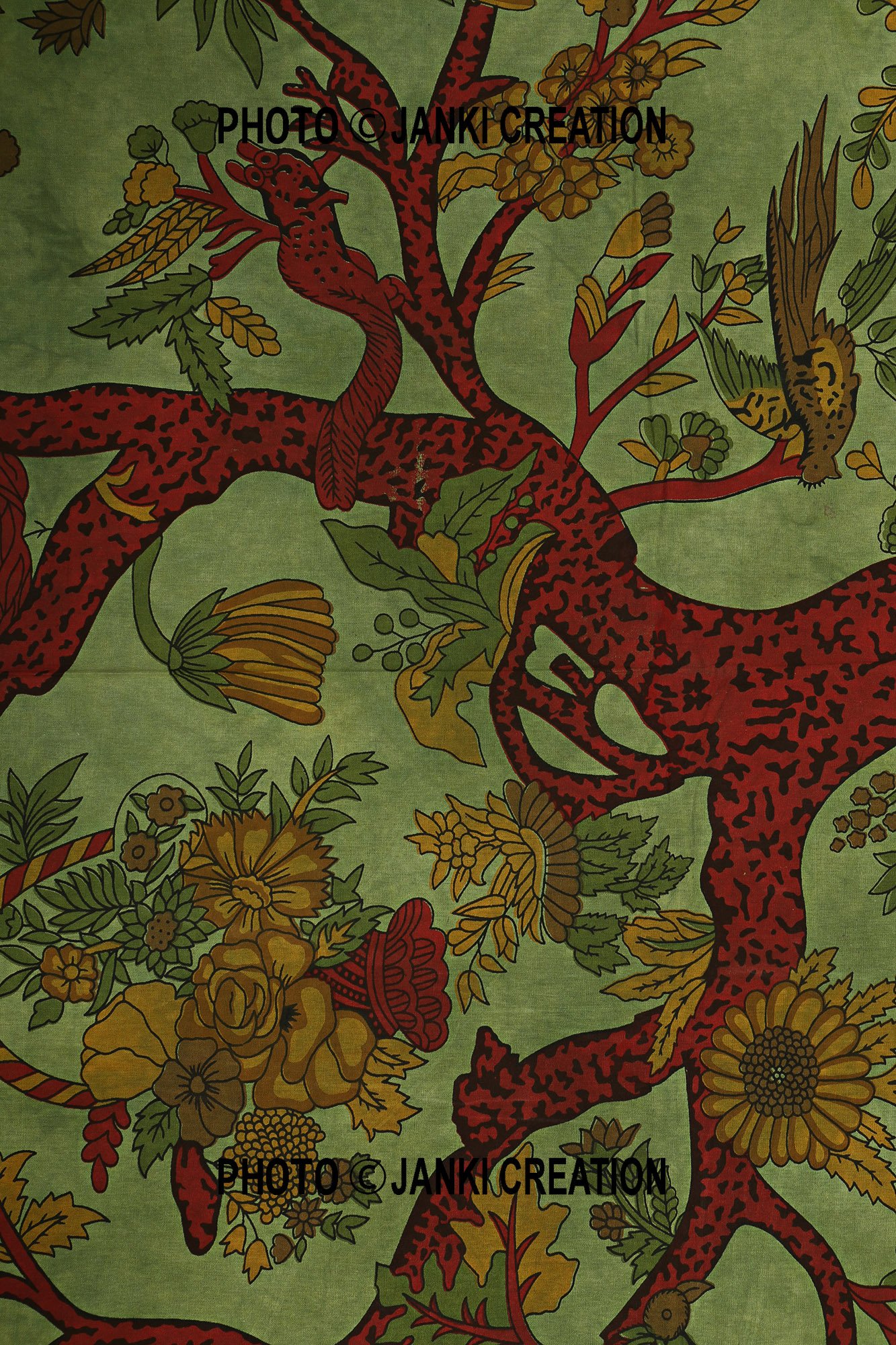 Amazon.co.jp: ツリーライフタペストリー、インド綿の曼荼羅クイーン