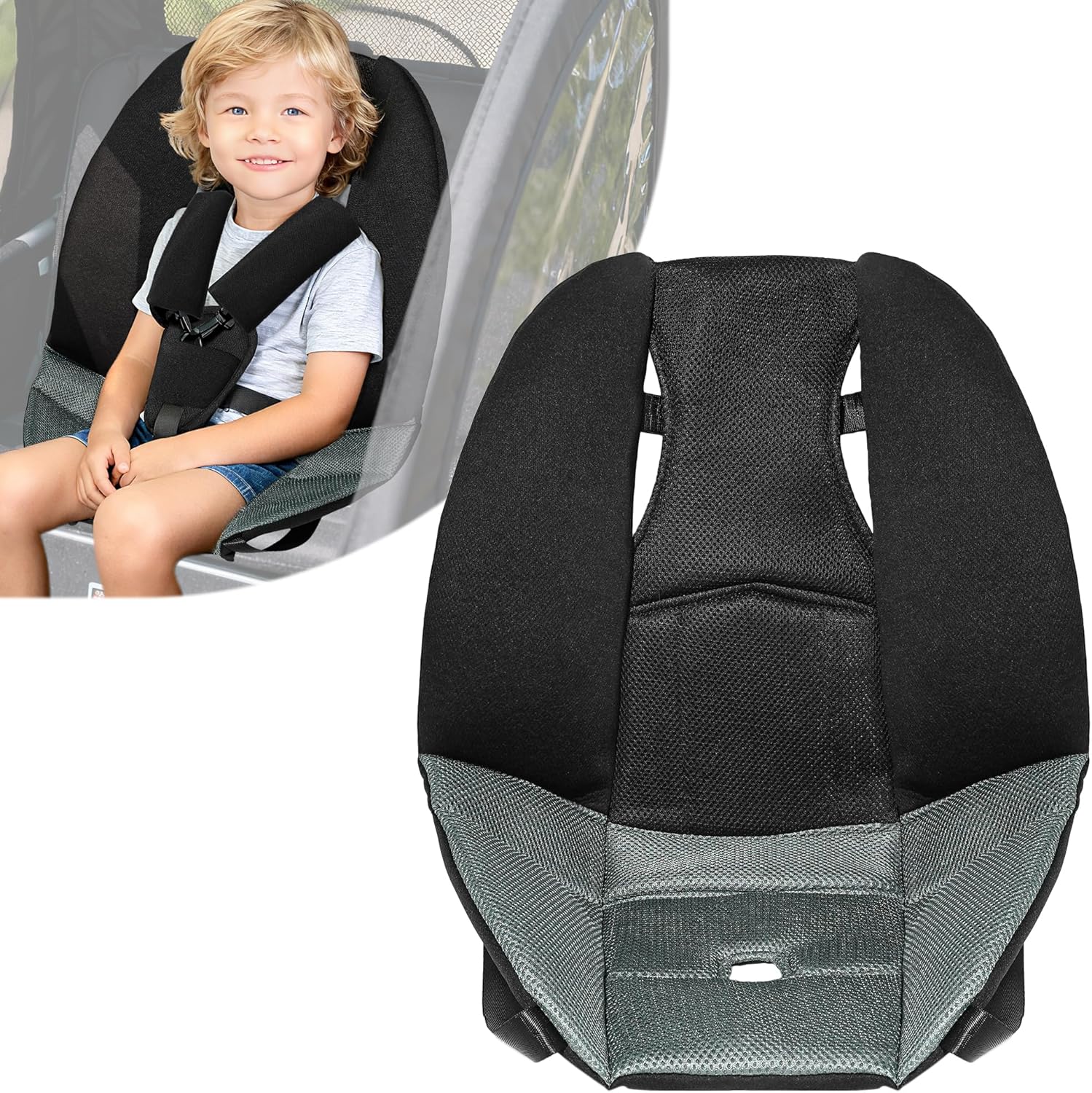 Baby Trailer Comfort Seat Liner – Padded Infant & Toddler Cushion for Bike Trailers and Strollers | Breathable 3D Mesh, Universal Fit & Machine Washable | Child Comfort Travel Accessory