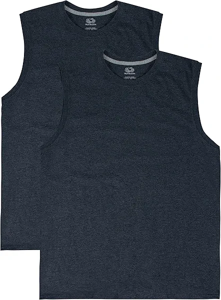 Fruit of the Loom Men's Eversoft Cotton Sleeveless T Shirts, Breathable & Moisture Wicking with Odor Control, Sizes S-4x