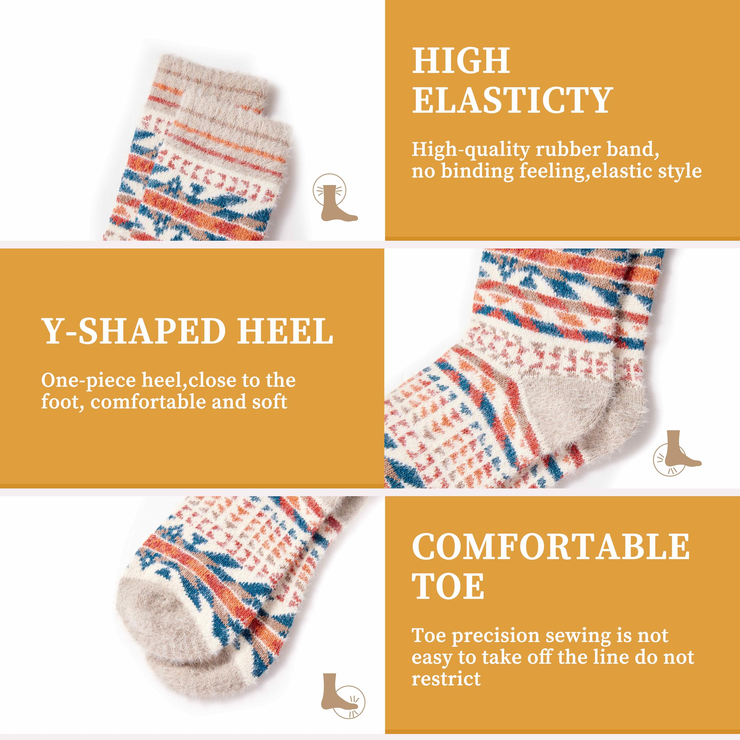 ICEIVY Flauschige Damen-Bettsocken, gemütliche Thermosocken, Geschenk für