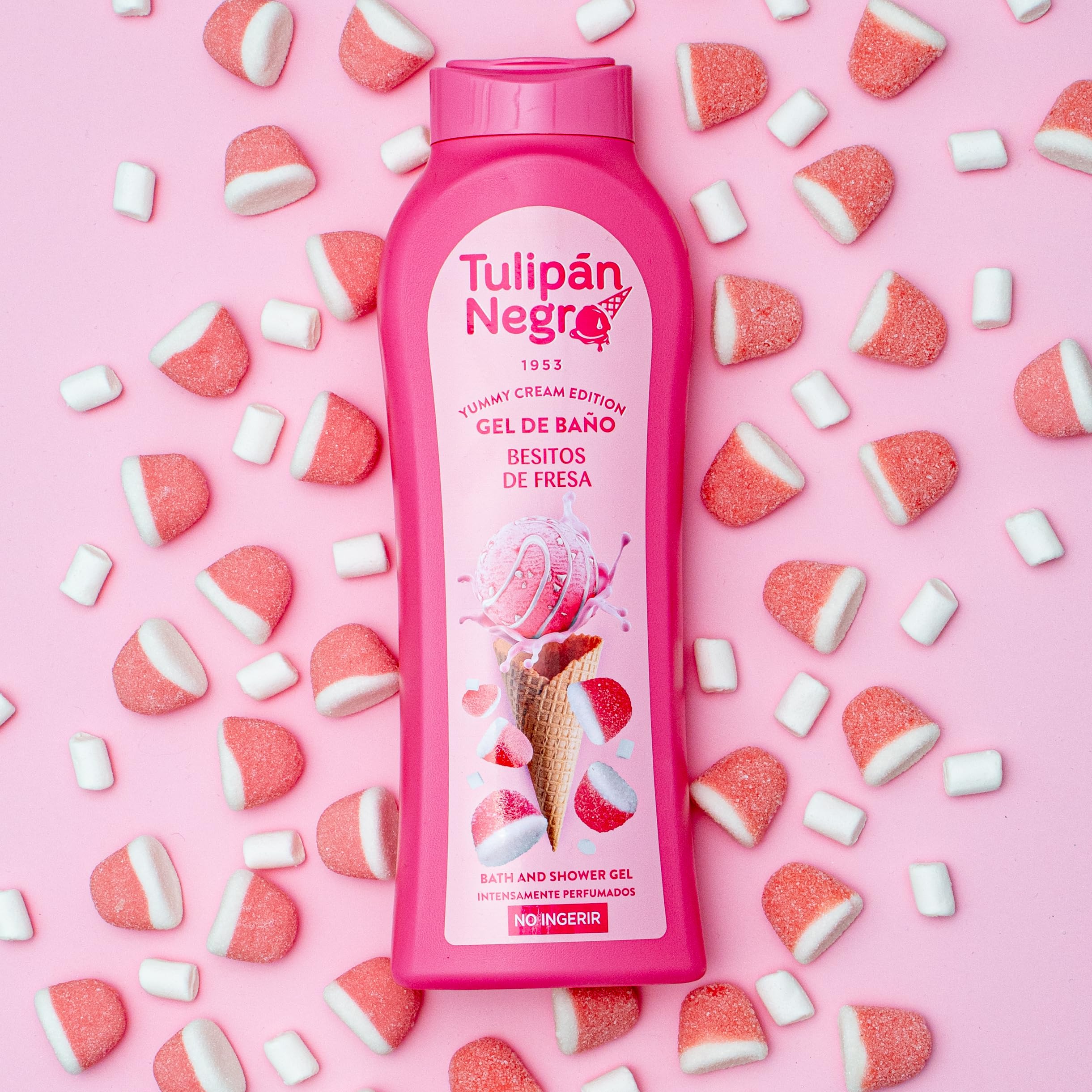 Tulipán Negro - Gel de Baño Besitos de Fresa, Nutritivo e Hidratante, Gel de Ducha con Fragancia Dulce y Goolosa, 650 ml — view 3