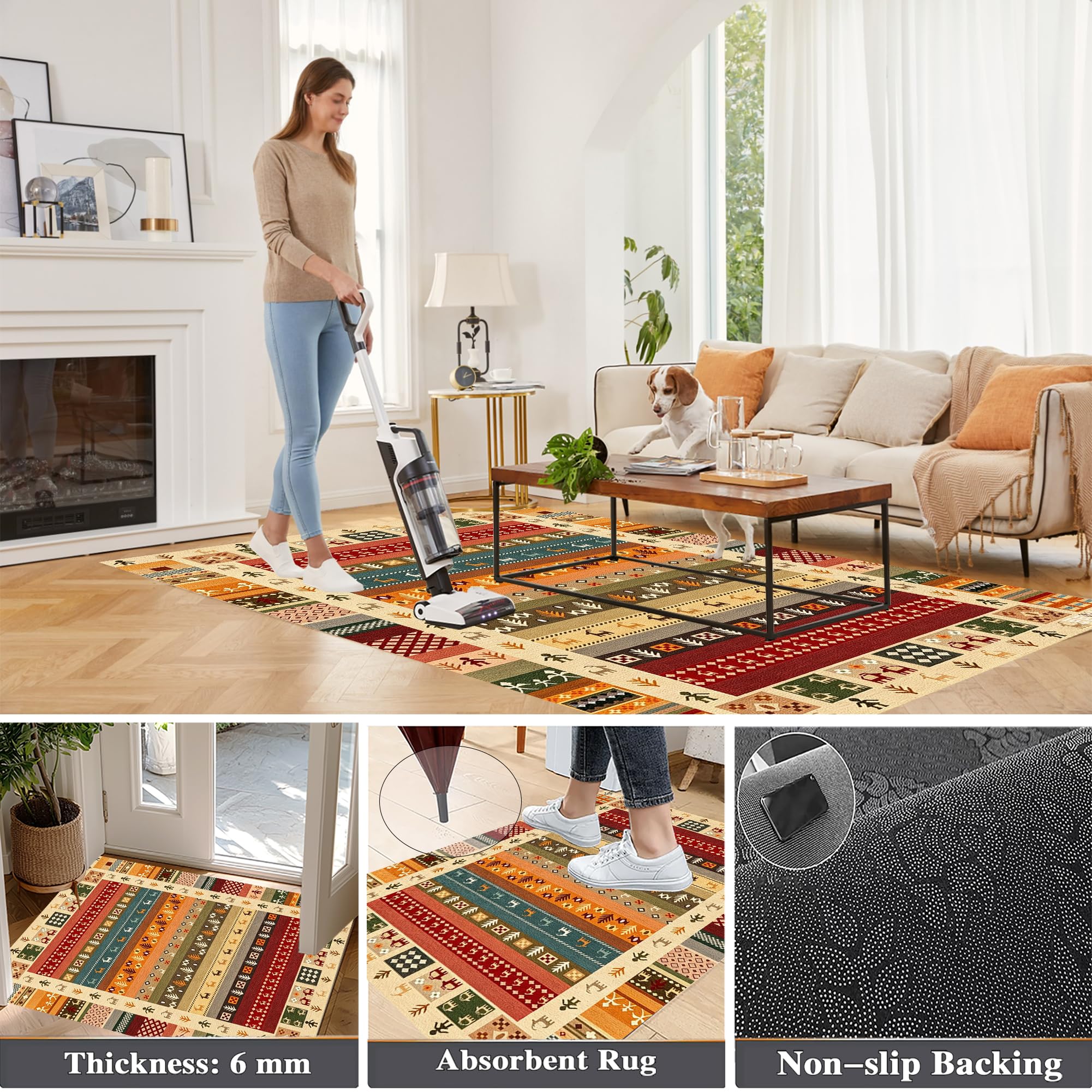 Dywan chodnik długi korytarz 70 x 500 cm antypoślizgowy dywanik kuchenny zmywalny dywan korytarz chodnik dywaniki do sypialni salonu korytarza kuchni pralnia bieżnik