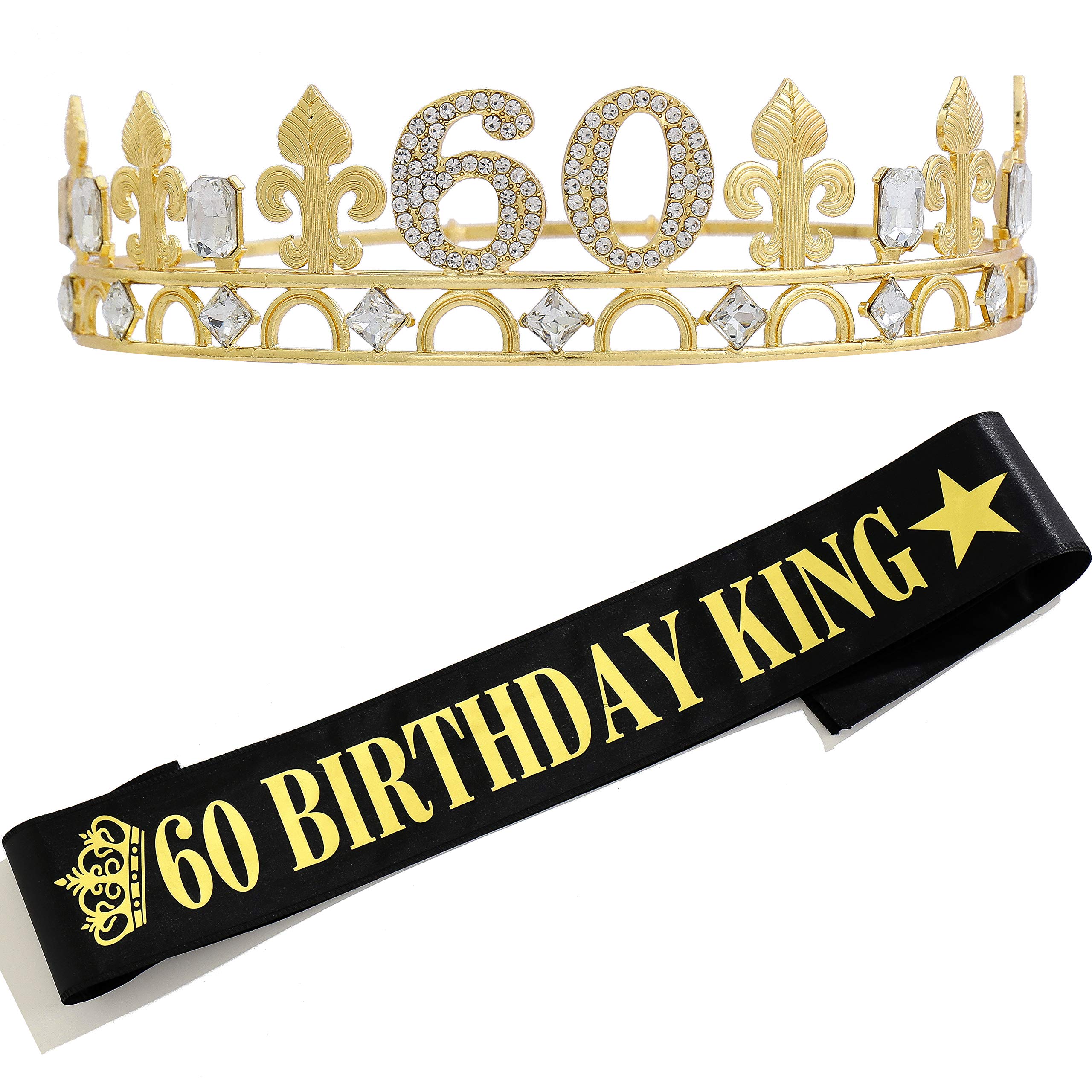 Amazon.com: 60Th Birthday Crown And Birthday King Sash,60Th Birthday Gifts  For Men,Birthday Gift Idea For Him, Husband, Father, Brother Friends Party  Favors.60th Birthday Decorations : Home & Kitchen