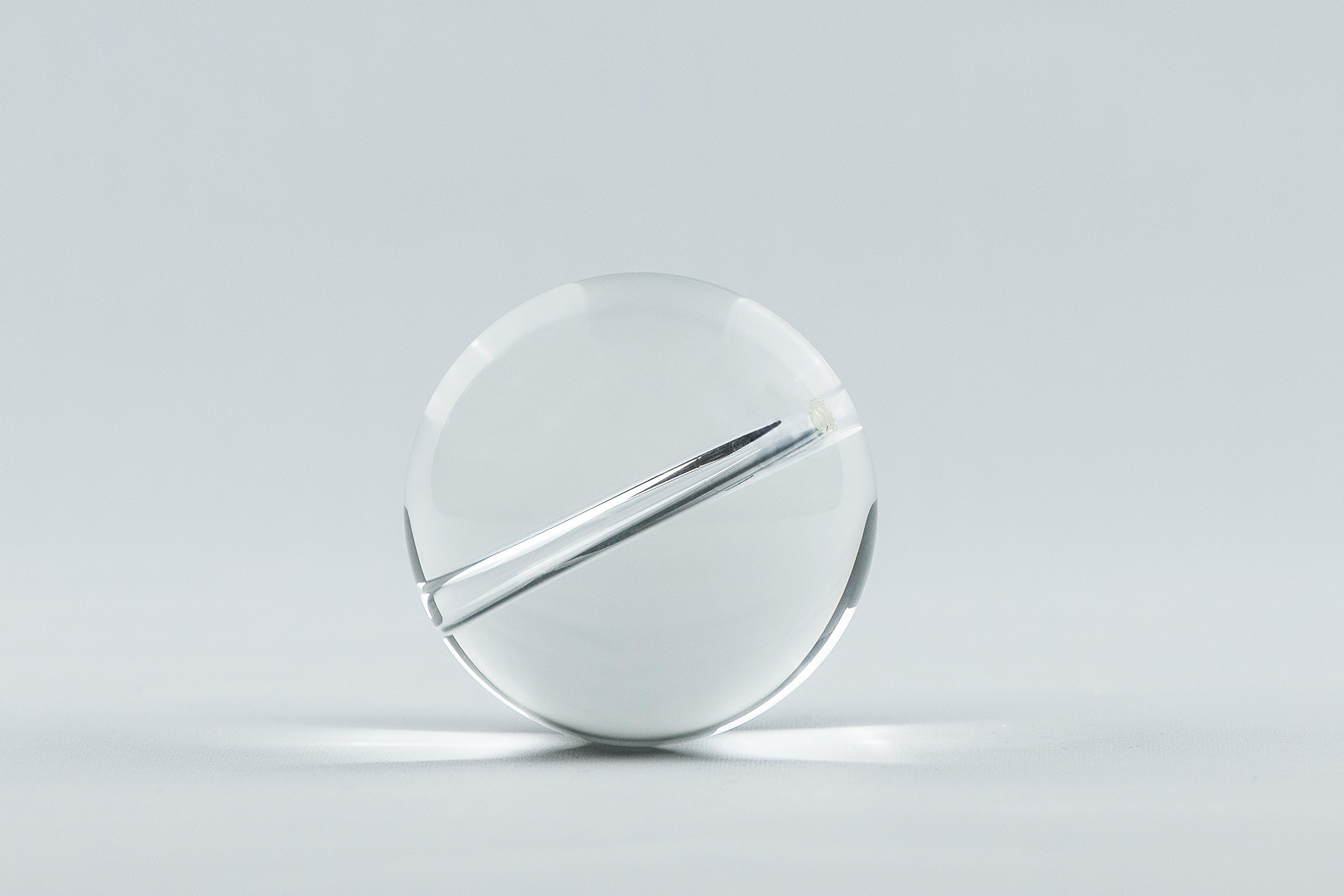 2 pieces glass balls Ø 50 mm with hole through approx. 3 mm
