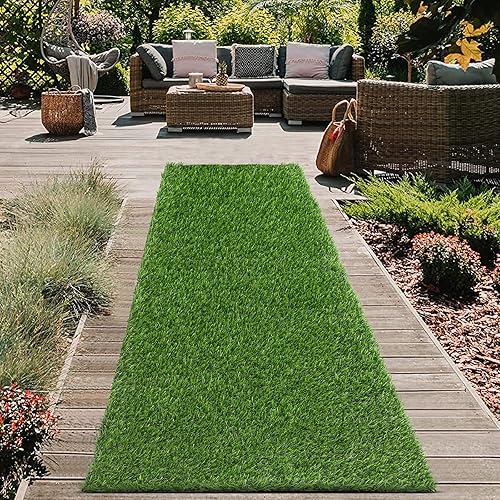 HEBE Alfombra de Césped Artificial, 2'x6', Tapete de Césped con Orificio de Drenaje, Tapete de Césped Reutilizable Almohadilla de Orina para