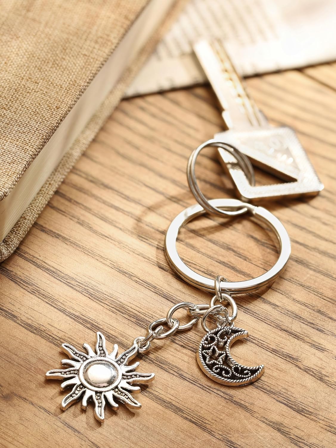 HAQUIL Moon Star Keychain, Key Ring Purse Handbag Backpack Charm, Car Ring Keyring Key Holder Jewelry - Image 5