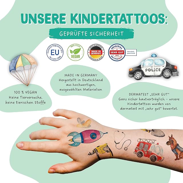 Foto 3 de 7 de 100 Tatuajes para pegar - Tatuajes para niños respetuosos con la piel - diseños para niños