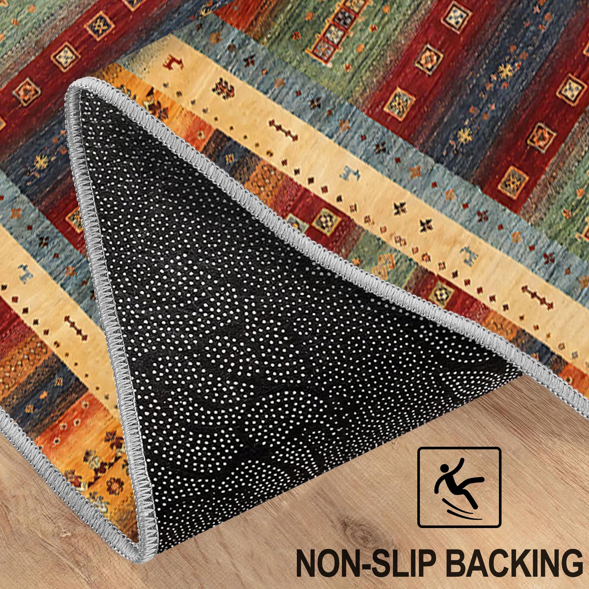 Tapis de Couloir Antidérapant Tapis Couloir Long Lavable en Machine 90 x 220 cm Tapis de Salon, Tapis de Chambre pour l'entrée, la Chambre et la Cuisine Devant Evier