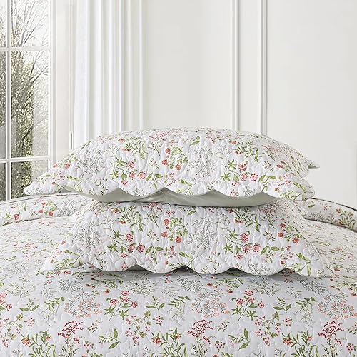 Vista 196 de NEWLAKE Juego de colcha de algodón, juego de colcha reversible de retazos, estampado real clásico turquesa, tamaño Queen Turquesa Clásico