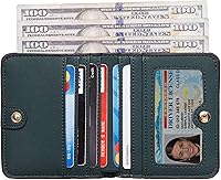 Vista 2 de Toughergun Billetera plegable de cuero genuino para mujer, pequeña y compacta, con bloqueo RFID y ventana de identificación