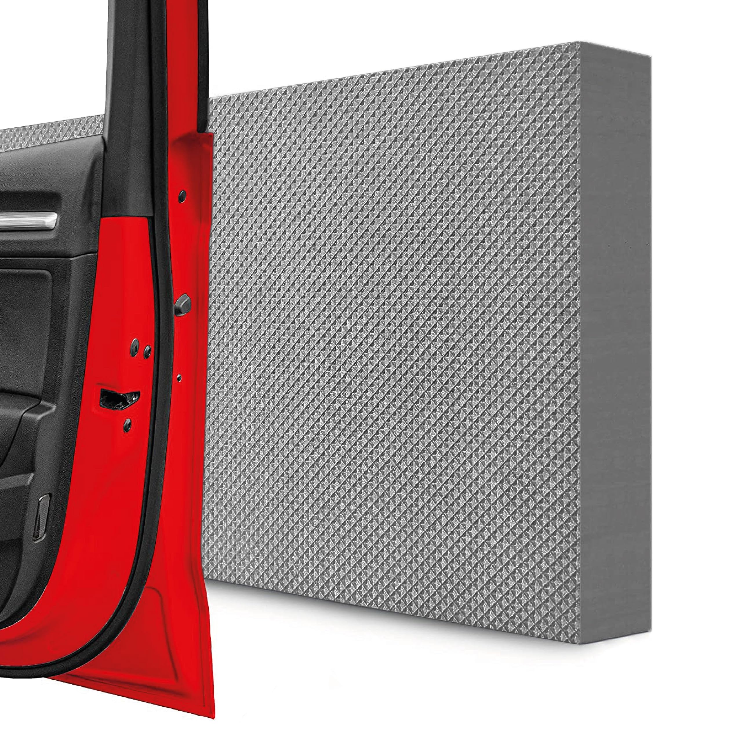 STRACKS® 4x Garage Wandbeschermers elk 40 x 20 x 2cm Extra dikke deurbescherming - Voor uw auto en de garagemuur - Zelfklevende deurrandbescherming - Set van 4 Geruit