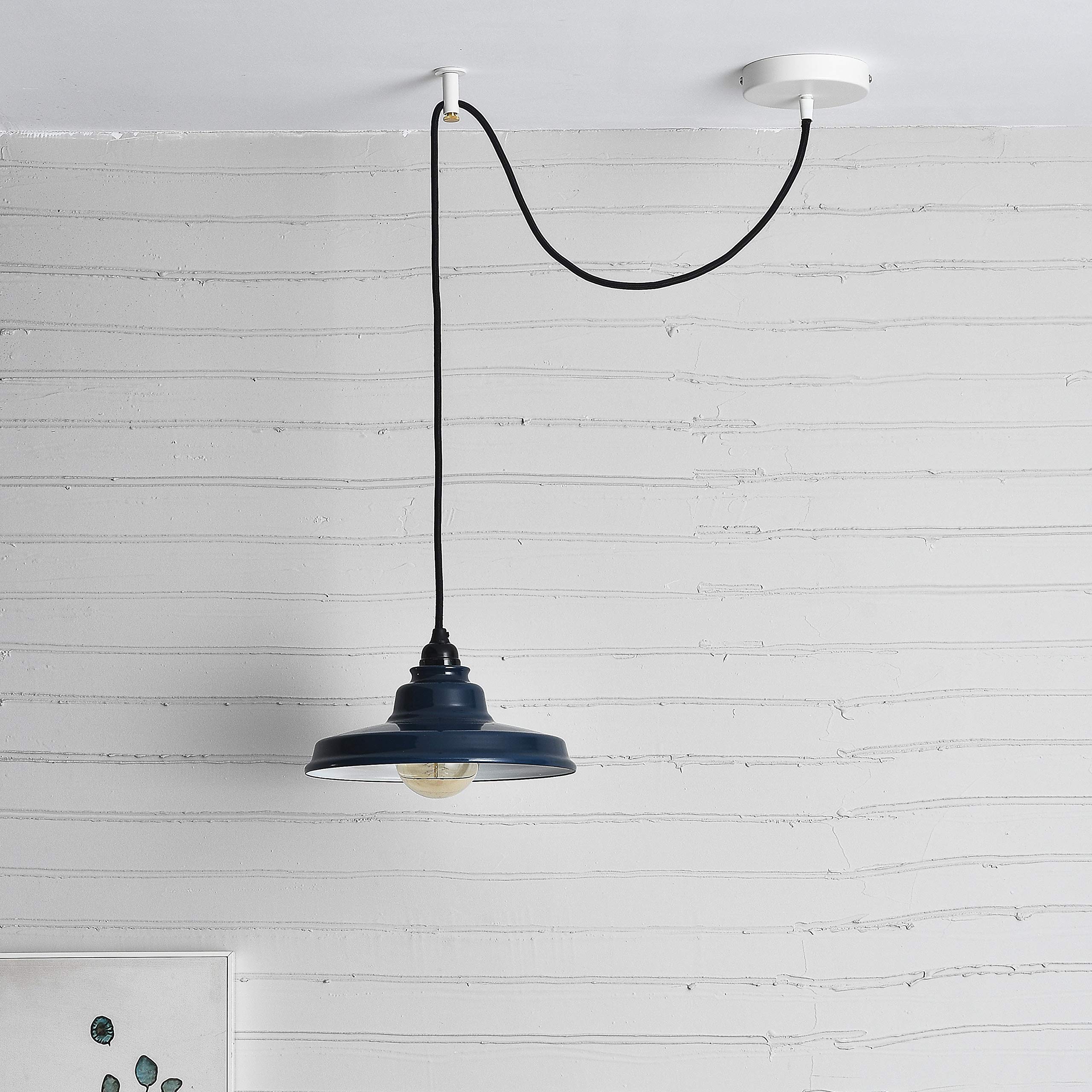 BRIGHTTIA 1-Port White Ceiling Canopy with Nylon Cord Grip - Plug
