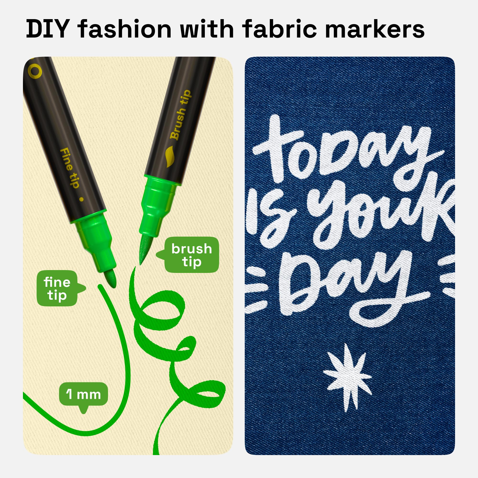 ARTISTRO 36 Fabric Markers, Dual-Tip Fabric Markers Permanent for Clothes, No Bleed Fabric Pens for T-Shirts, Bags, Textile - Image 2