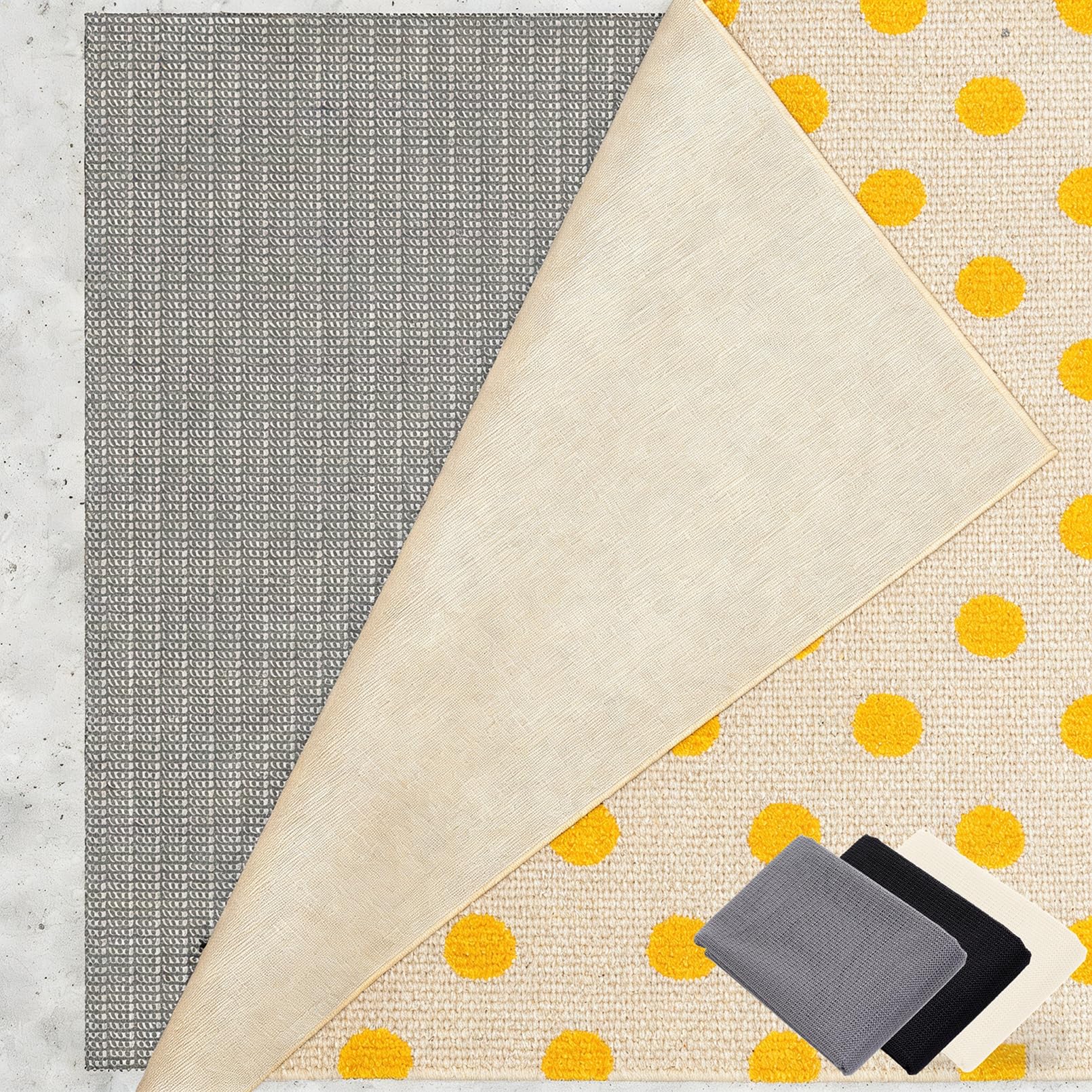 Antirutschmatte für Teppich 205 x 220 cm Waschbare, Wiederverwendbare, Hält Ecken Flach, Zuschneidbar, Anti-Rutsch-Matte Zuschneidbar Universell Einsetzbar für Alle Böden, Graubraun
