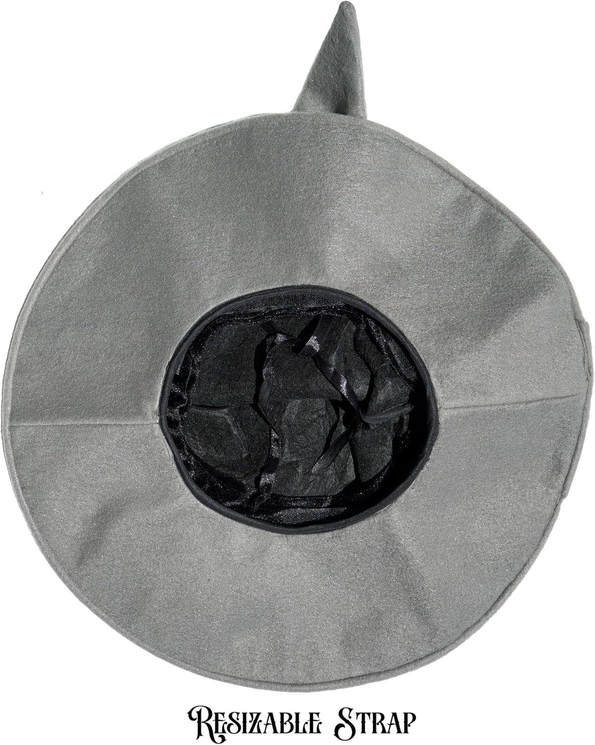 Grey Wizard Hat with Removable Hair Wig Costume Accessory Adult Adjustable Witch Hat Sorcerer Long Gray Deluxe Set - Image 4