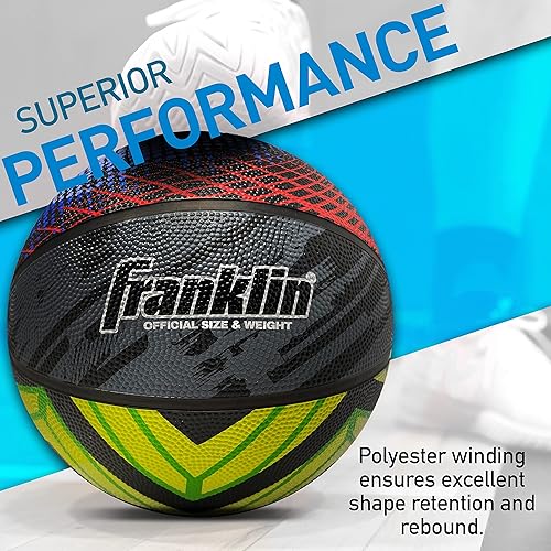 Miniatura 4 de Franklin Sports Grip-Rite - Balones de baloncesto de goma para interiores y exteriores, tamaño oficial de 29.5 pulgadas + 28.5 pulgadas para hombres