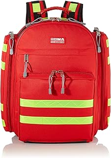 GIMA Logic 1 Zaino in Poliestere, Misura Media, per Soccorritori, Medici, Paramedici, Professionisti della Protezione Civile, Rosso, Dimensioni 40x20x47 cm