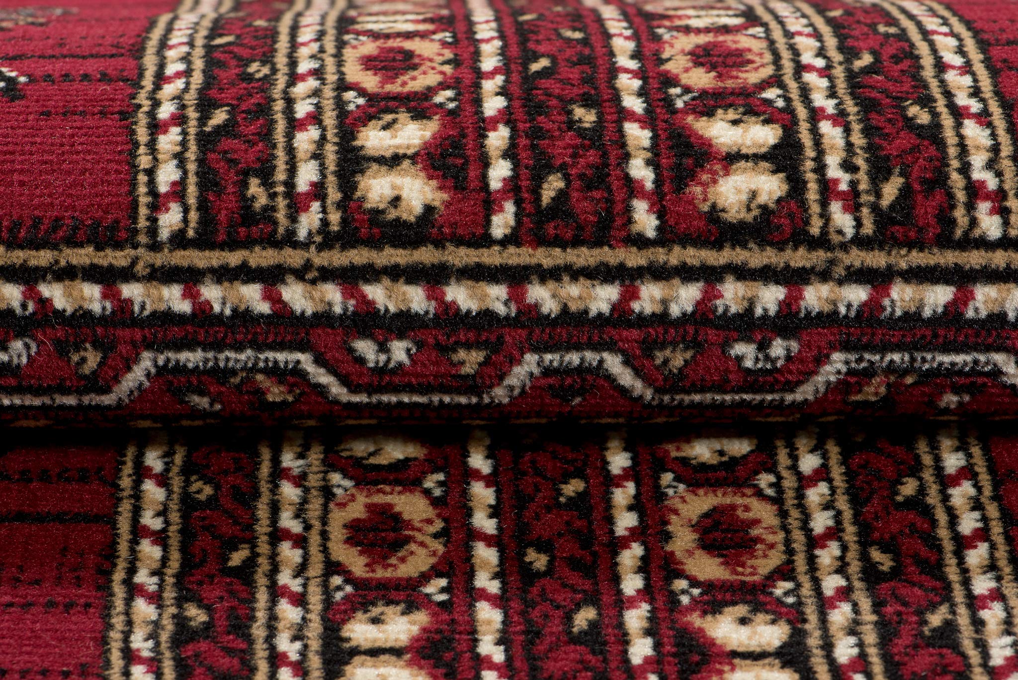 Carpeto Rugs Tappeto Orientale Salotto a Pelo Corto Rosso Bordeaux Bordò 140 x 200 cm Classico Persian Design