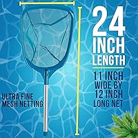 Vista 3 de U.S. Pool Supply Red Profesional Manual para Recoger Hojas de Spa, Bañera de Hidromasaje, Piscina con Poste de Aluminio de 12" - Bolsa Cesta