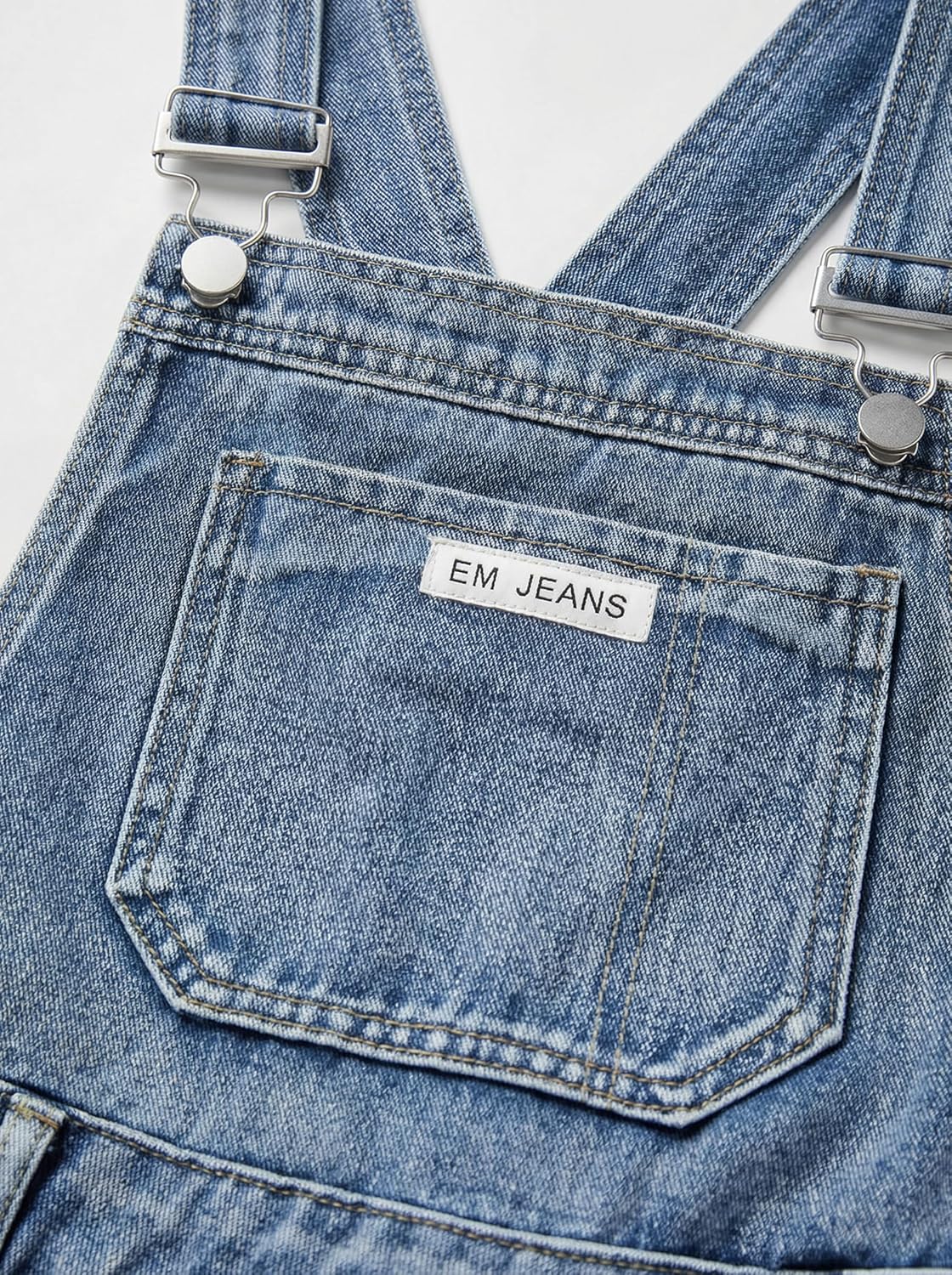 EMMIOL Denim Overalls Shorts for Women,Y2k Vintage Jean Shortalls 90s Style Bib Jumpsiut,Loose Fit Cuffed Hem Rompers - Image 5