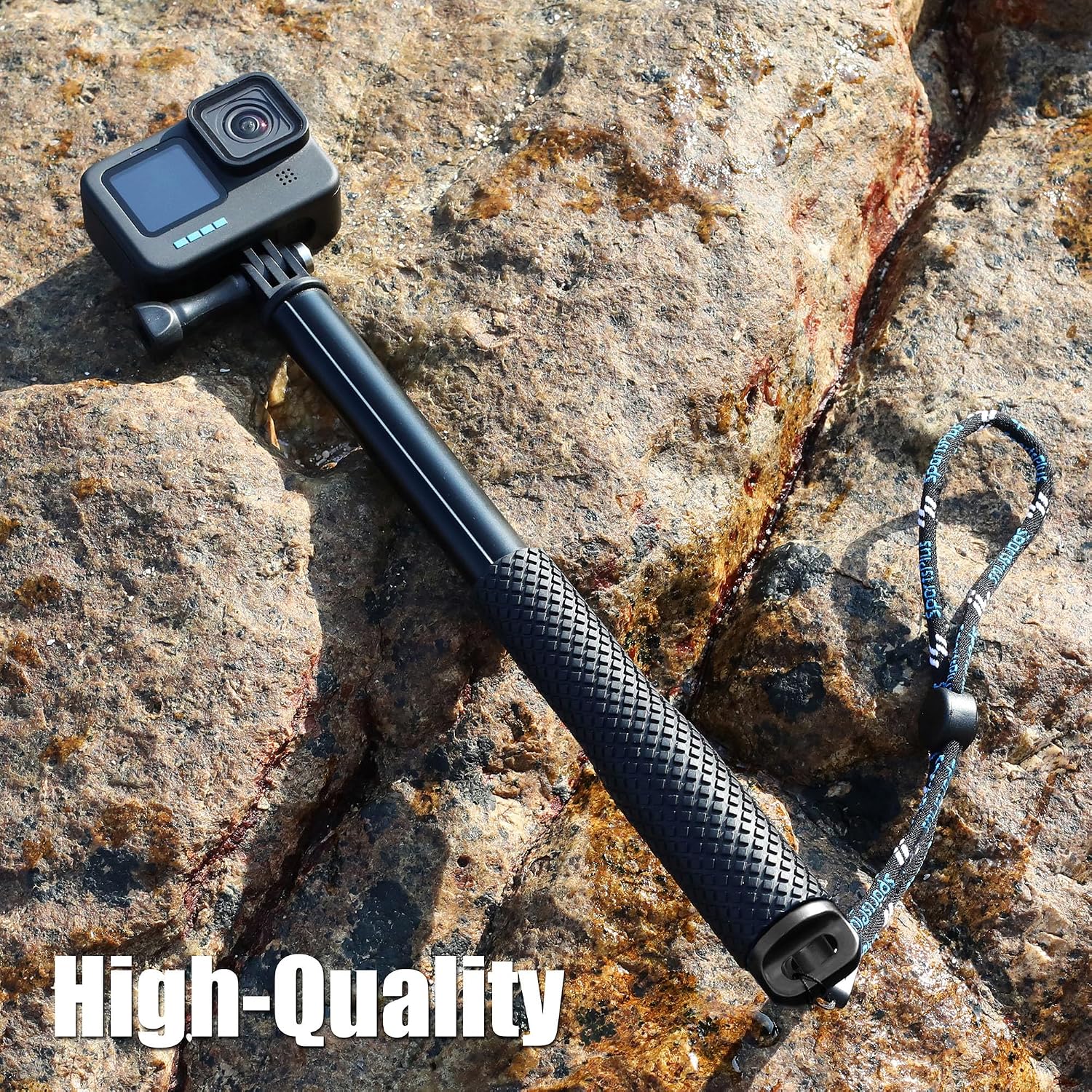 SOONSUN 45'' Waterproof Selfie Stick Extendable Monopod Hand Grip Aluminum Telescopic Pole Compatible with GoPro Hero 13 12 11 10 9 8 7 6 5 4 Session, Insta360, Osmo Action 2, 3, 4, 5, and Cell Phone