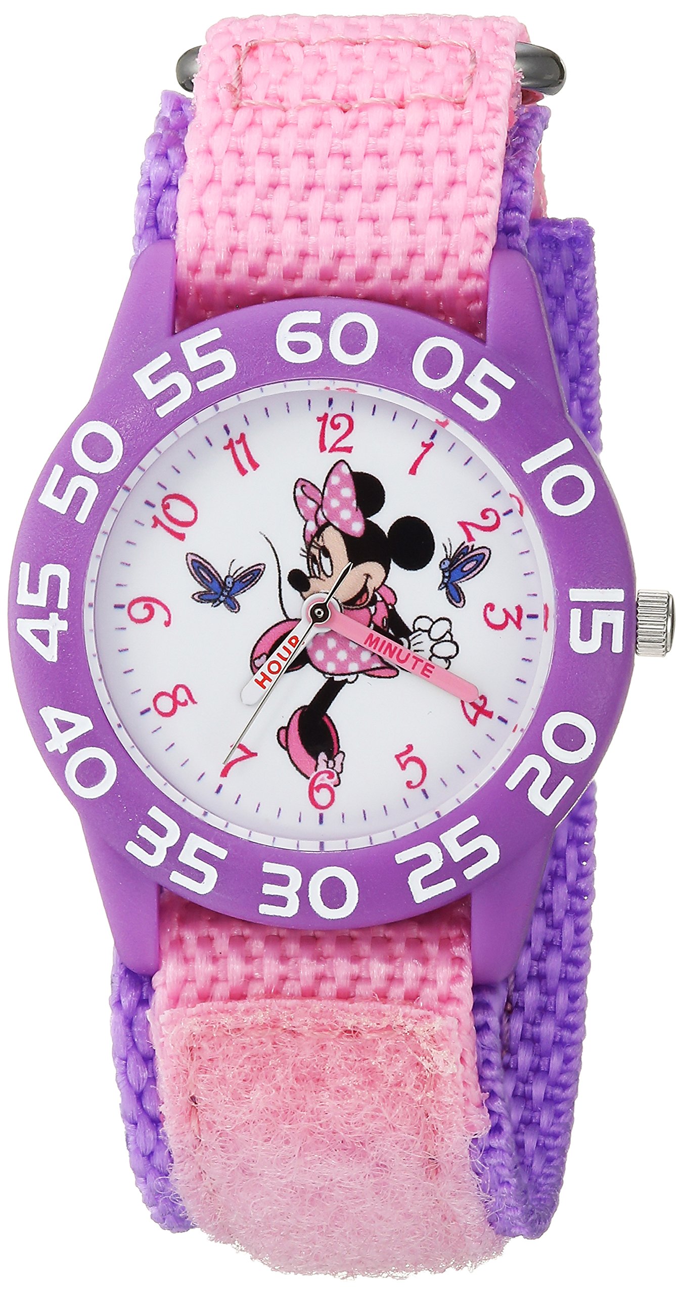 Disney Girls Minnie Mouse Quartz Plastic and Nylon Casual Watch, Color:Pink (Model: WDS000499) (B07834DQ5F) Amazon Price History, Amazon Price Tracker