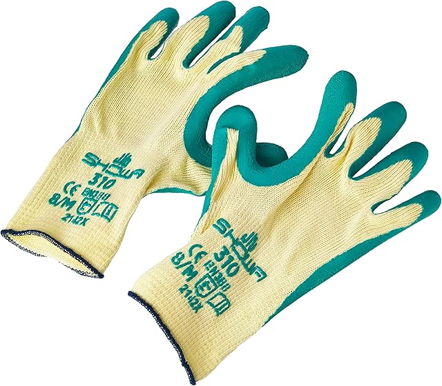 Showa 310 Green Latex Palm Coated Work Gloves, M