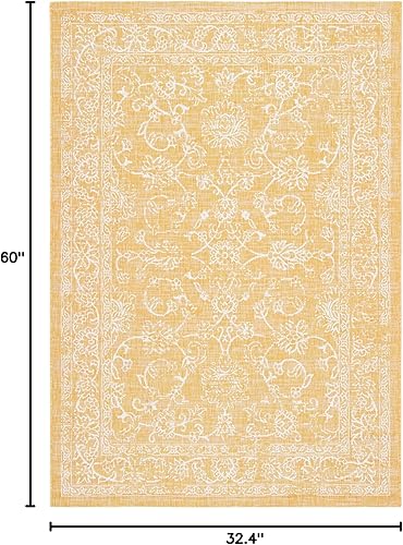 Vista 256 de SAFAVIEH Courtyard Collection - Alfombra decorativa, 2 pies 3 pulgadas x 5 pies, turquesa, no desprende pelusa y de fácil cuidado, para interiores