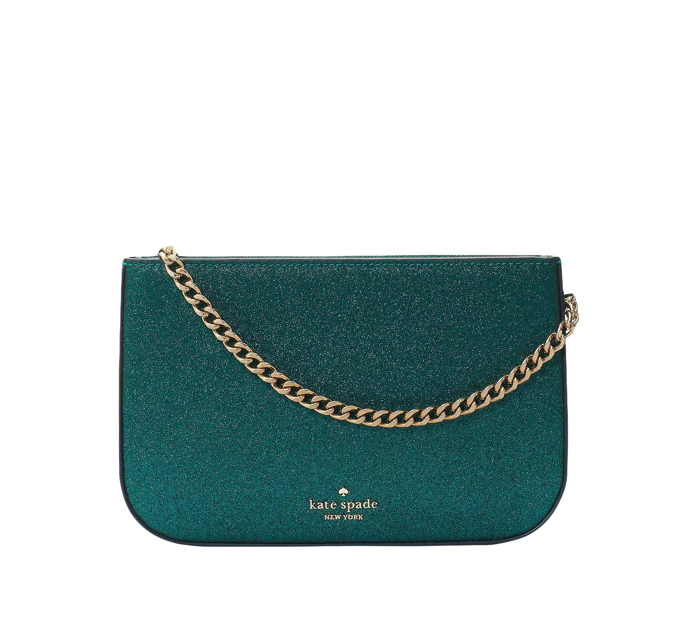 kate spade グリッター パーティーバッグ　新品 Kate Spade Glimmer Glitter Pochette (Festive Teal), Festive Teal