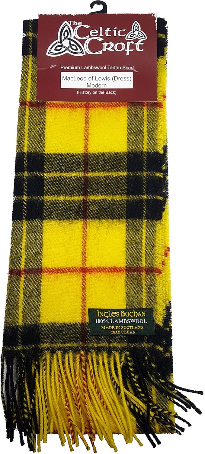 MacLeod of Lewis (Dress) Tartan Lambswool Scarf-Made in Scotland