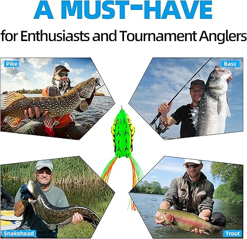 Miniatura 6 de Rikiamru Señuelos de pesca de rana suave cebo para lucio, cabeza de serpiente, trucha, agua salada, Swimbait