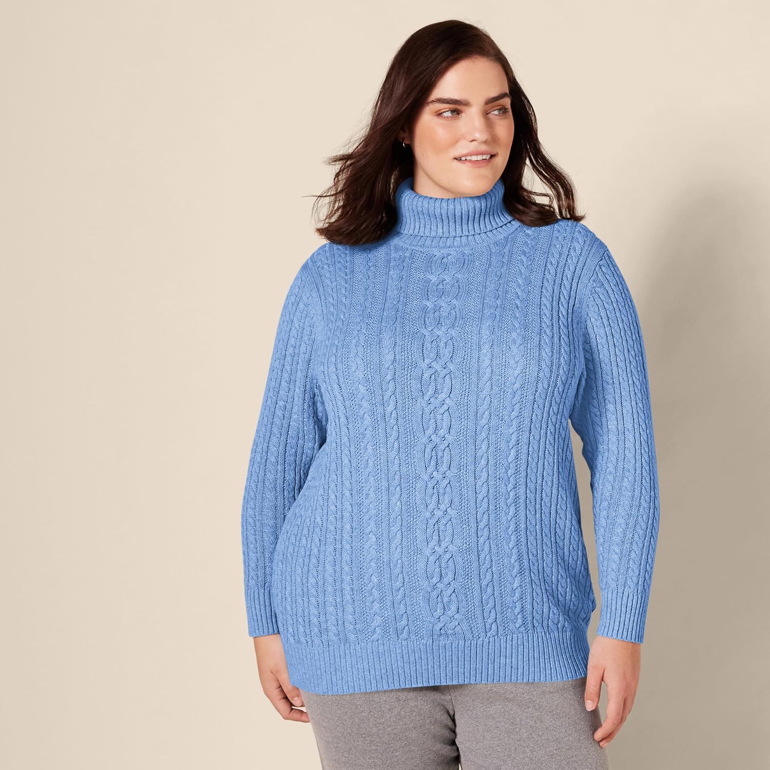 Amazon Essentials Women's Fisherman Cable Turtleneck Sweater (Available in Plus Size) - Image 6