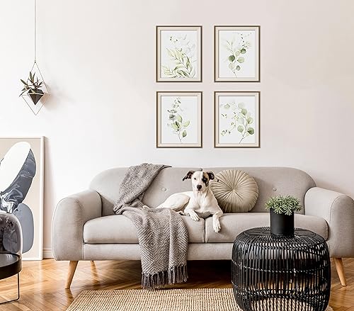 Miniatura 4 de Vivegate Impresiones artísticas ligeras para pared de plantas botánicas, juego de 4 impresiones florales para decoración de pared, hojas de flores