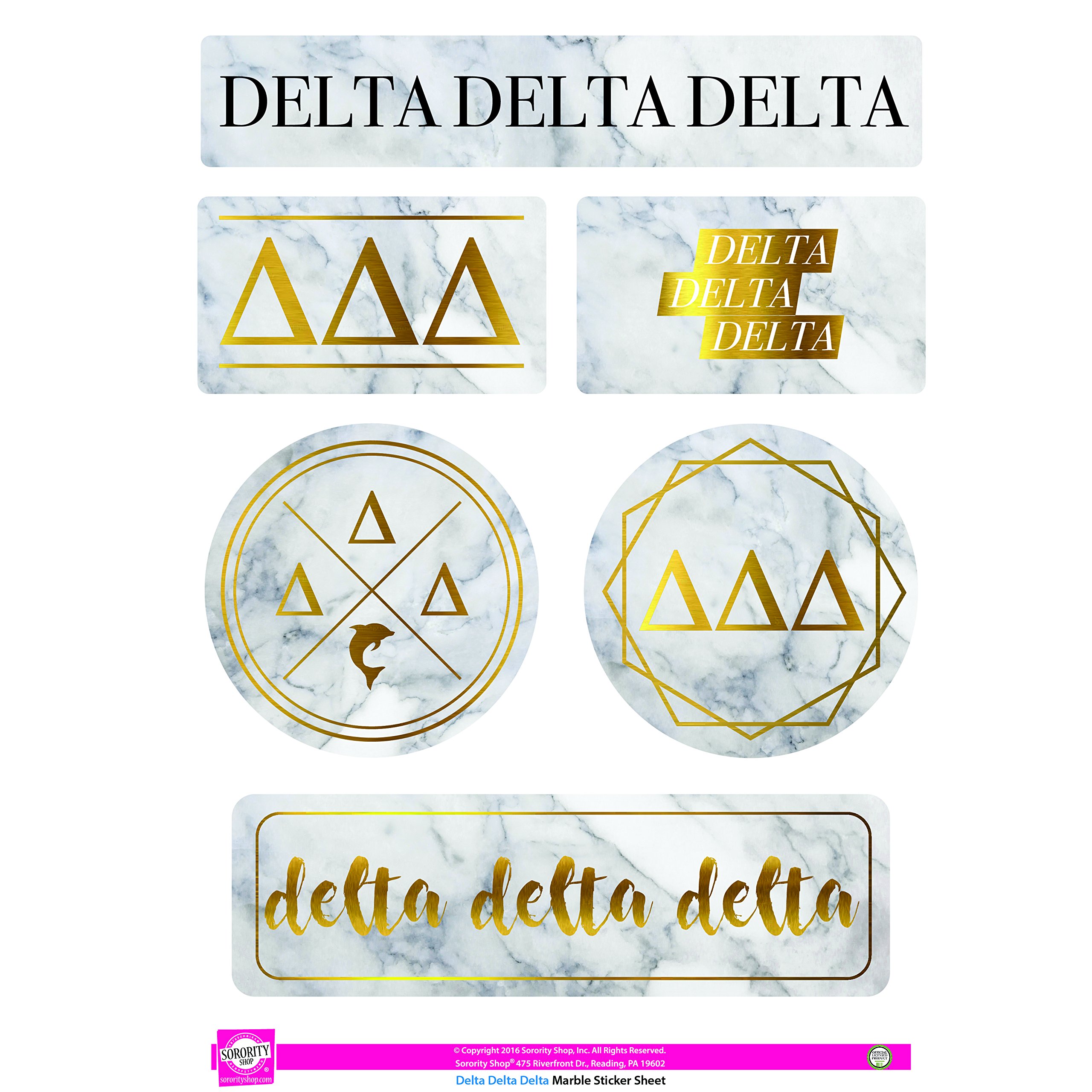 Delta Delta Delta - Sticker Sheet - Marble Theme