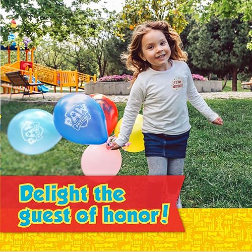 Miniatura 6 de Decoraciones de cumpleaños de Paw Patrol  Sirve a 16 invitados  Suministros de fiesta de Paw Patrol  Globos, pancarta, mantel, platos de cena y
