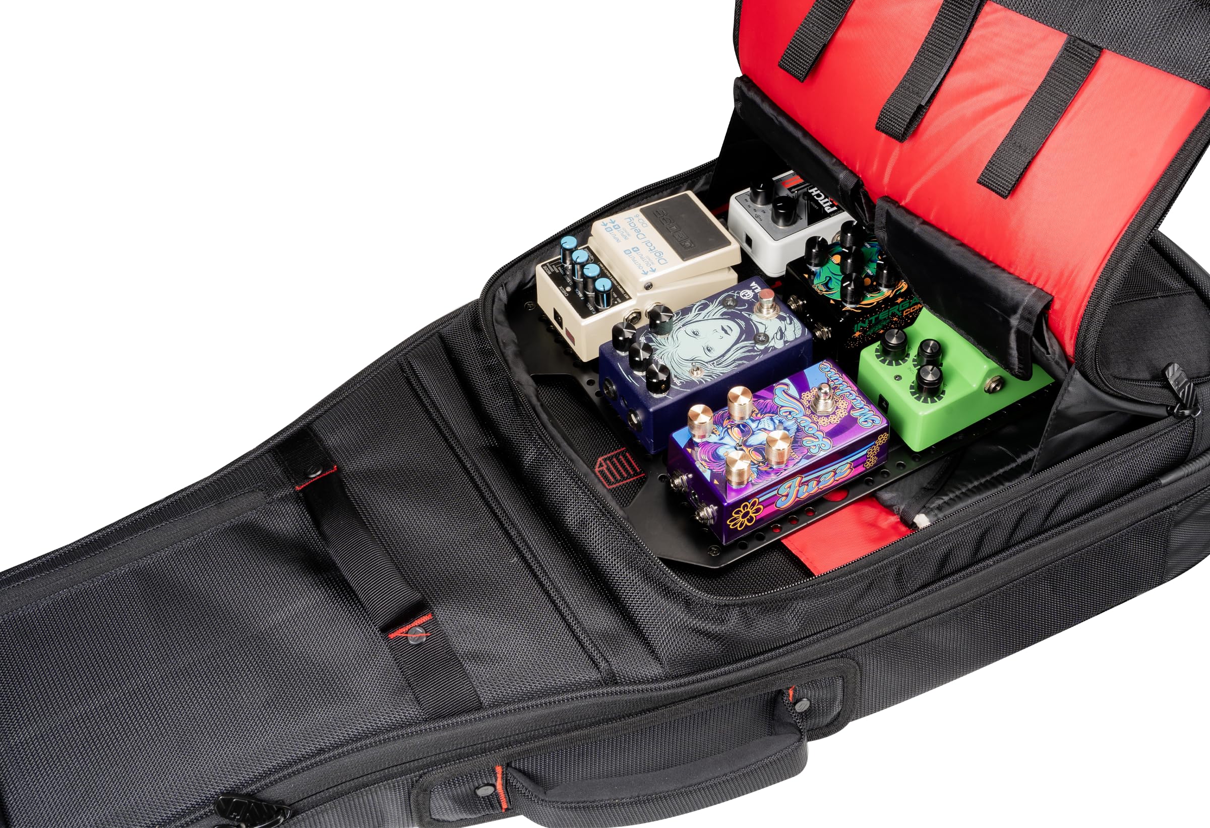 Gator Cases Kompaktes Pedalboard aus Metall – 26 x 27,3 cm Fläche – Für bis zu 6 Standard- oder 8 Mini-Pedale – Passend für Gator Gigbags – Inkl. Klettband (PB-POCKETBOARD), Schwarz