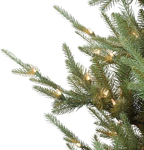 Miniatura 2 de Puleo International Árbol de Navidad artificial de abeto preiluminado de 7.5 pies con 450 luces, color verde