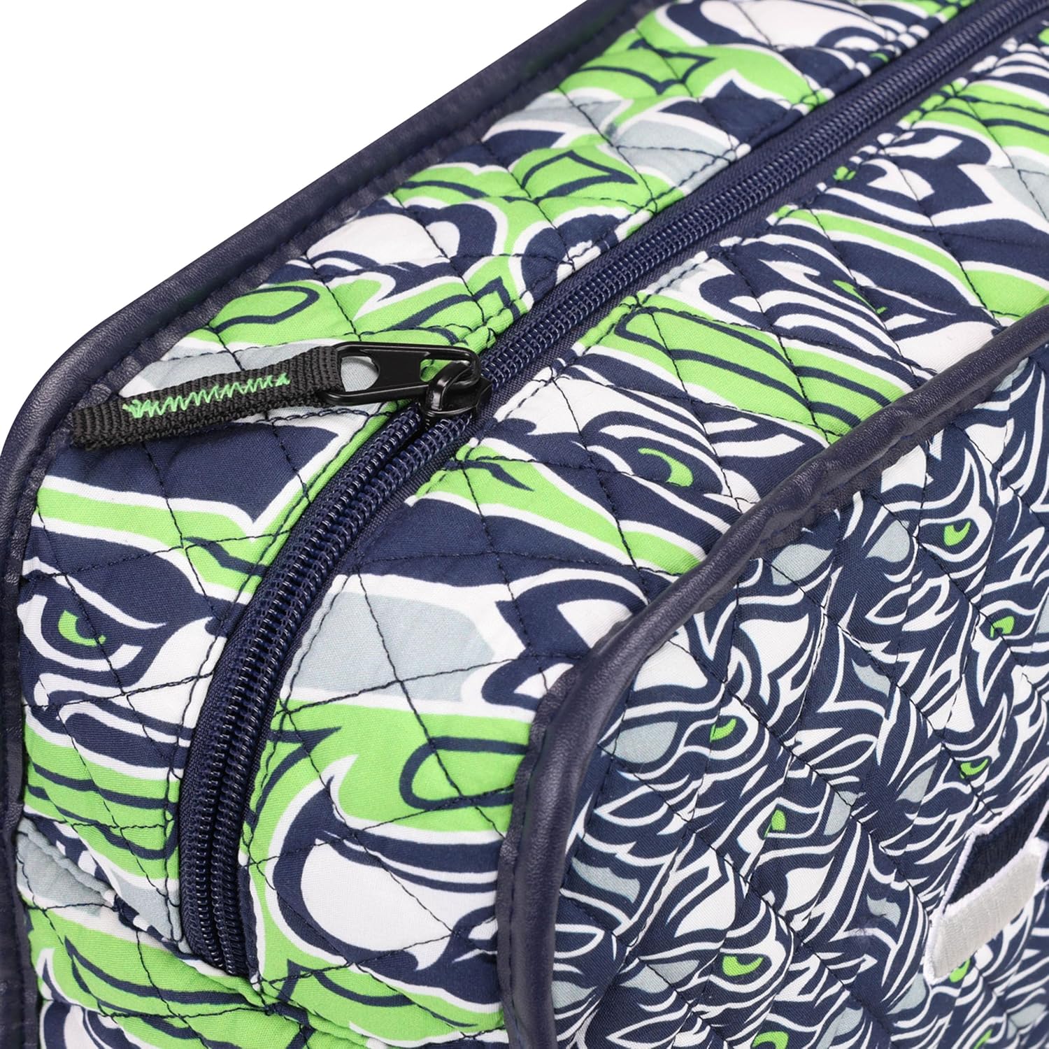 FOCO NFL Logo Quilted Printed Cosmetic Toiletry Bag, Team Color