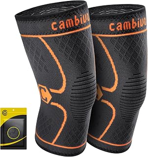 CAMBIVO 2Pcs Rodilleras Gym de Compresion, Rodilleras Menisco y Ligamento, Rodillera Transpirable y Antideslizante para Gym, Voleibol, Baloncesto, Correr, Bicicleta, Unisex